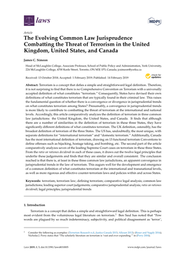 The Evolving Common Law Jurisprudence Combatting the Threat of Terrorism in the United Kingdom, United States, and Canada