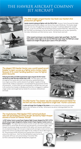 The Hawker Aircraft Company Jet Aircraft