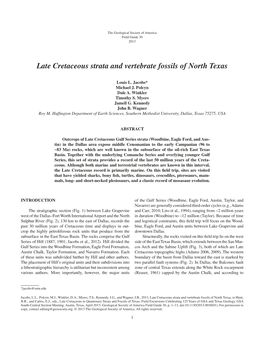 Late Cretaceous Strata and Vertebrate Fossils of North Texas