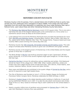 Monterey County Fun Facts