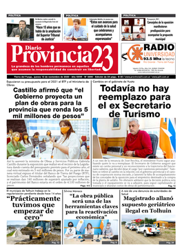 Todavía No Hay Reemplazo Para El Ex Secretario De Turismo a Un Mes De La Renuncia De José Recchia, El Intendente Vuoto Sigue Analizando Quién Lo Va a Reemplazar