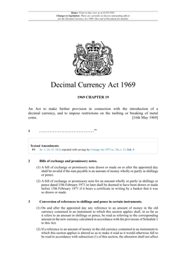 Decimal Currency Act 1969