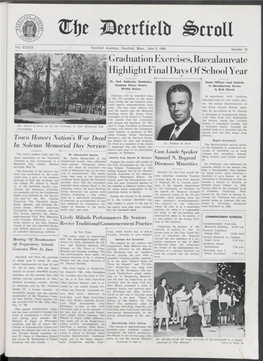 June 2, 1965 Number 12 Graduation Exercises,Baccalaureate Highlight Final Days of School Year 0 Dr