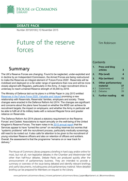 Future of the Reserve Forces