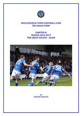 Macclesfield Town Football Club the League Story