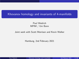 Khovanov Homology and Invariants of 4-Manifolds