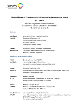 National Research Programme on Environmental and Occupational Health