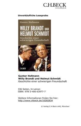 Willy Brandt Und Helmut Schmidt Geschichte Einer Schwierigen Freundschaft