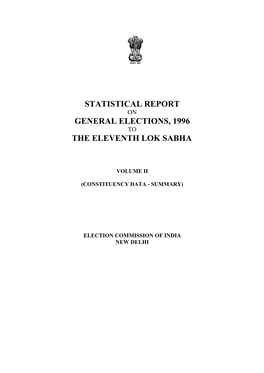 Statistical Report General Elections, 1996 The