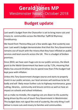 Budget Update