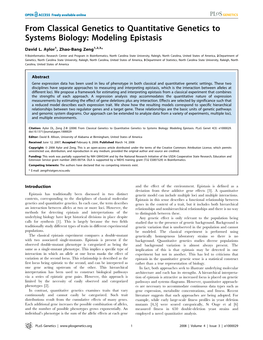 From Classical Genetics to Quantitative Genetics to Systems Biology: Modeling Epistasis