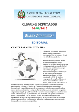 Clipping Deputados 03/06/2015