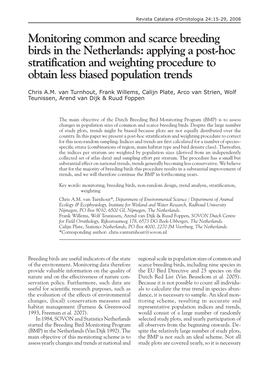 Monitoring Common and Scarce Breeding Birds in the Netherlands: Applying a Post-Hoc Stratification and Weighting Procedure to Obtain Less Biased Population Trends