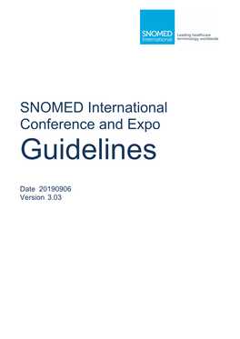 SNOMED International Conference and Expo Guidelines 20190906 V