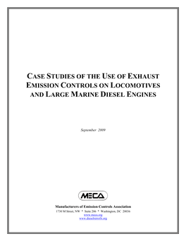 Case Studies of the Use of Exhaust Emission Controls on Locomotives and Large Marine Diesel Engines