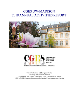 Cges Uw-Madison 2019 Annual Activities Report