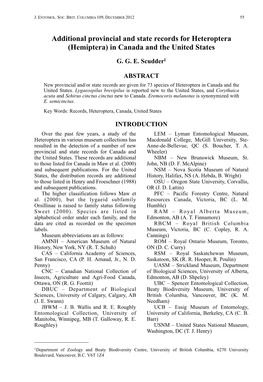 Additional Provincial and State Records for Heteroptera (Hemiptera) in Canada and the United States