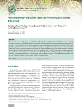 Pollen Morphology of Brazilian Species of Verbesinal.(Heliantheae