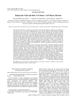 Eukaryotic Cells and Their Cell Bodies: Cell Theory Revised