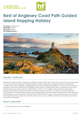 Best of Anglesey Coast Path Guided Island Hopping Holiday