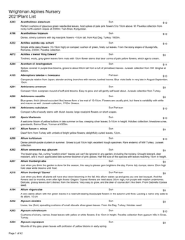 2021 Plant List