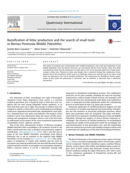 Ramification of Lithic Production and the Search of Small Tools in Iberian