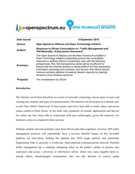 OSA Ofcom Consultation Response