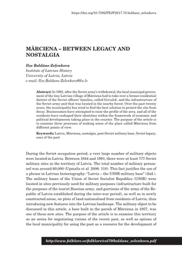 Mārciena – Between Legacy and Nostalgia