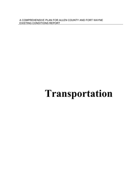 Transportation Existing Conditions and Trends