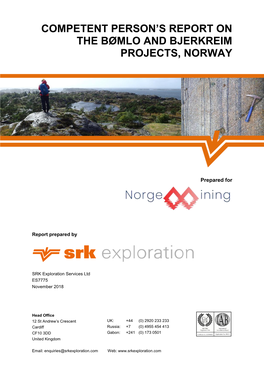 SRK CPR Report Norge Mining