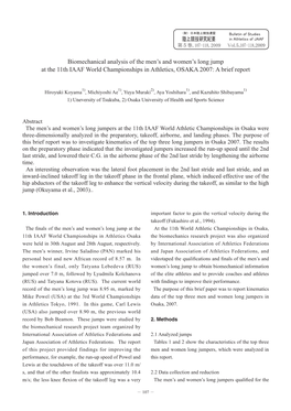 Biomechanical Analysis of the Men's and Women's