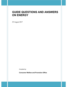 Guide Questions and Answers on Energy
