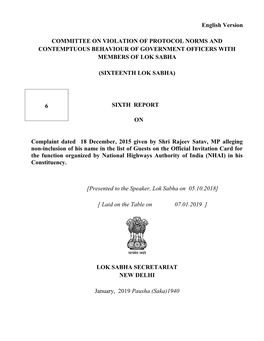 English Version COMMITTEE on VIOLATION of PROTOCOL