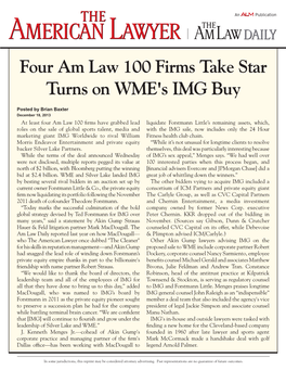 Four Am Law 100 Firms Take Star Turns on WME's IMG Buy