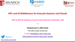 HPC and AI Middleware for Exascale Systems and Clouds