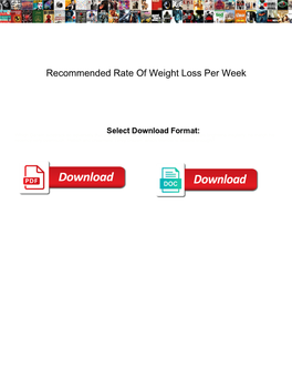 Recommended Rate of Weight Loss Per Week