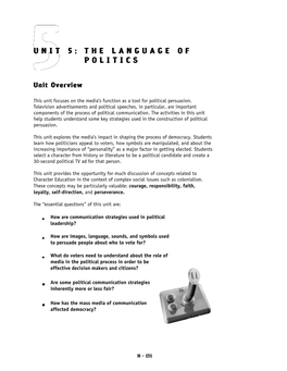 Unit 5: the Language of the Language of Politics