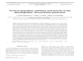 Vertical Migration, Nutrition and Toxicity in the Dinoflagellate Alexandriumtamarense