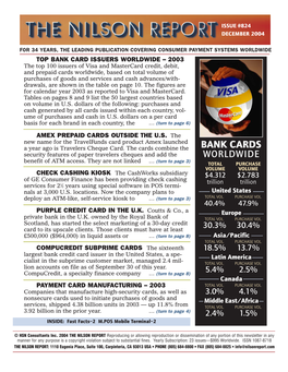 BANK CARDS Security Features of Paper Travelers Cheques and Add the WORLDWIDE Benefit of ATM Access