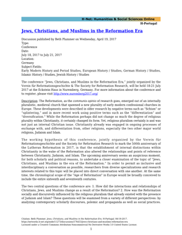 Jews, Christians, and Muslims in the Reformation Era