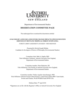 Dissertation Committee Page