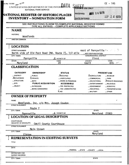 Ational Register of Historic Places Inventory - Nomination Form