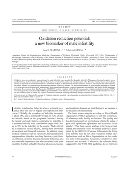 Oxidation Reduction Potential: a New Biomarker of Male Infertility