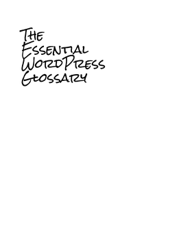 The Essential Wordpress Glossary