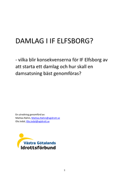 Slutrapport DAMLAG I IF ELFSBORG