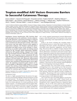 Tropism-Modified AAV Vectors Overcome Barriers to Successful Cutaneous Therapy