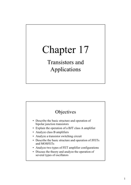 Chapter 17 Transistors and Applications