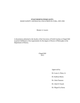 Masculinity and Racial Exclusion in Cuba, 1895-1902