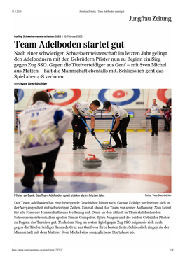 Jungfrau Zeitung - Team Adelboden Startet Gut