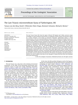 The Late Triassic Microvertebrate Fauna of Tytherington, UK